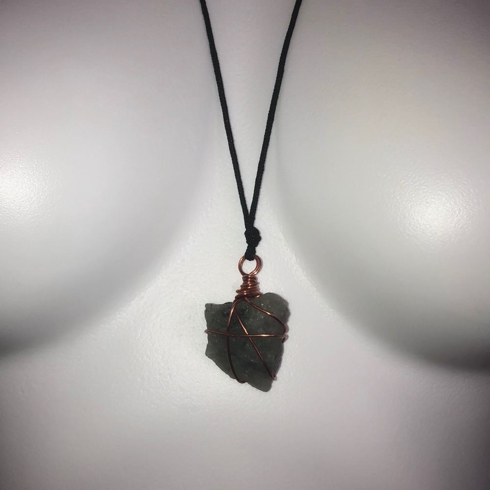 Wrapped precious stone necklace